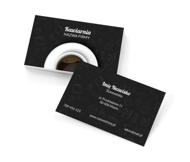 Aromatyczne ziarna kawy, Gastronomia, Kawiarnia - Wizytówki Netprint szablony online