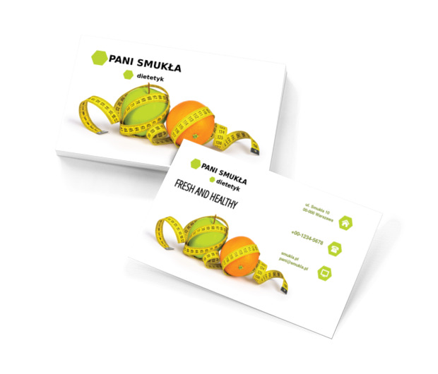 Owoce w centymetrze, Zdrowie i uroda, Dietetyk - Wizytówki Netprint szablony online