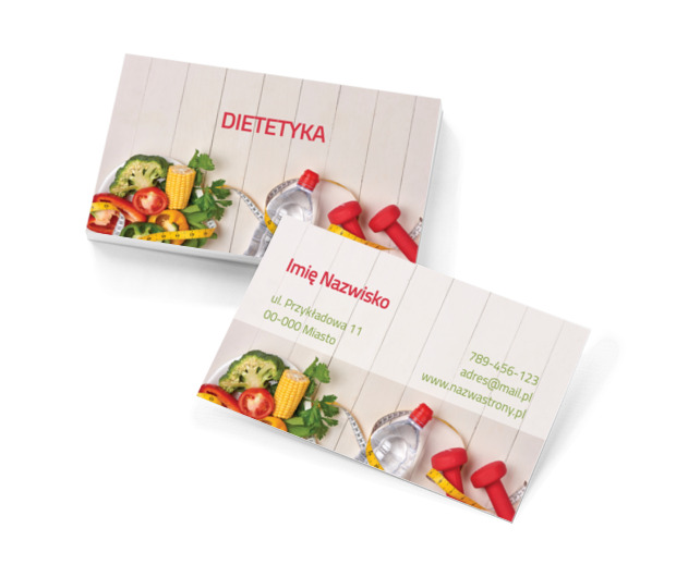 Żyj zdrowo!, Zdrowie i uroda, Dietetyk - Wizytówki Netprint szablony online