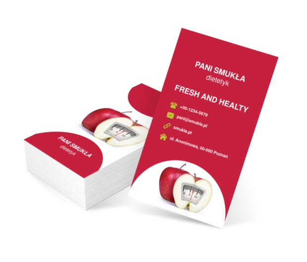Jabłkowa waga, Zdrowie i uroda, Dietetyk - Wizytówki Netprint szablony online