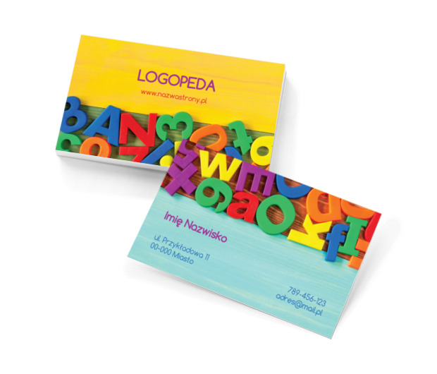 Słowa mają znaczenie!, Edukacja, Logopeda - Wizytówki Netprint szablony online