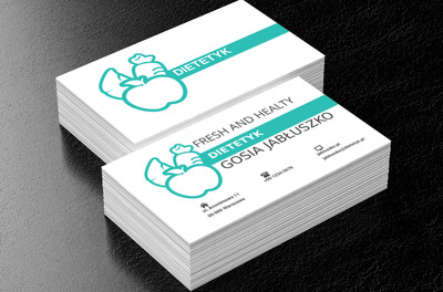 Rysowane owoce i warzywa, Zdrowie i uroda, Dietetyk - Wizytówki Netprint