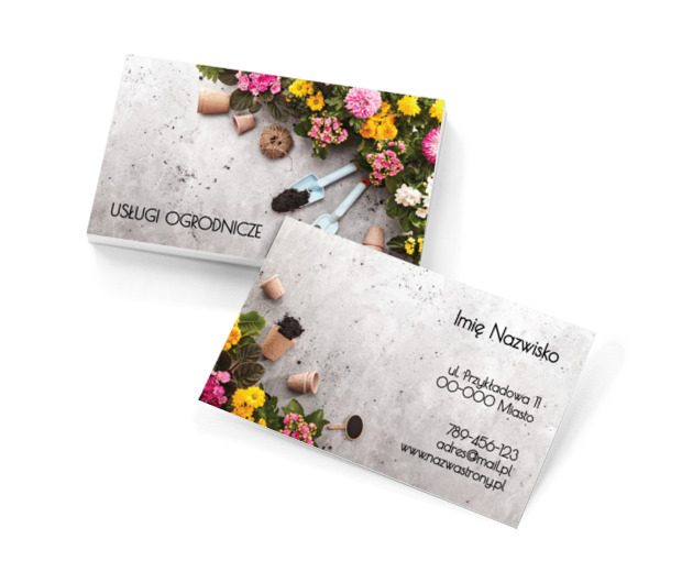 Kwiatowe piękno, Środowisko i Przyroda, Usługi ogrodnicze - Wizytówki Netprint szablony online