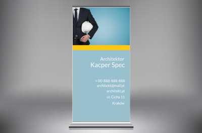 W błękitach, w żółciach…, Budownictwo, Architektura - Roll-up Netprint