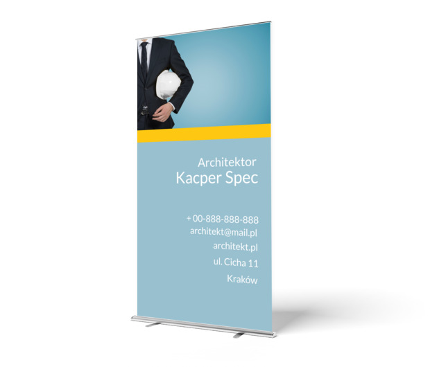 W błękitach, w żółciach…, Budownictwo, Architektura - Roll-up Netprint szablony online