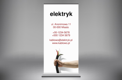 Prosty przekaz, jasna reklama, Budownictwo, Elektryk - Roll-up Netprint