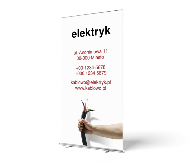Prosty przekaz, jasna reklama, Budownictwo, Elektryk - Roll-up Netprint szablony online