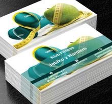 Jabłko z hantlem, Zdrowie i uroda, Fitness - Wizytówki Netprint