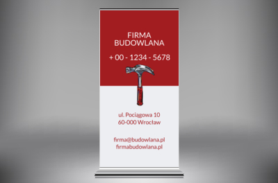 Czerwień i biel, Budownictwo, Firma budowlana - Roll-up Netprint