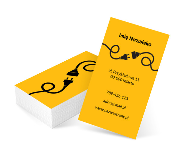 Uwaga, elektryczność, Budownictwo, Elektryk - Wizytówki Netprint szablony online
