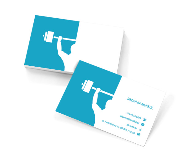 Monochromatyczny atleta, Zdrowie i uroda, Siłownia - Wizytówki Netprint szablony online