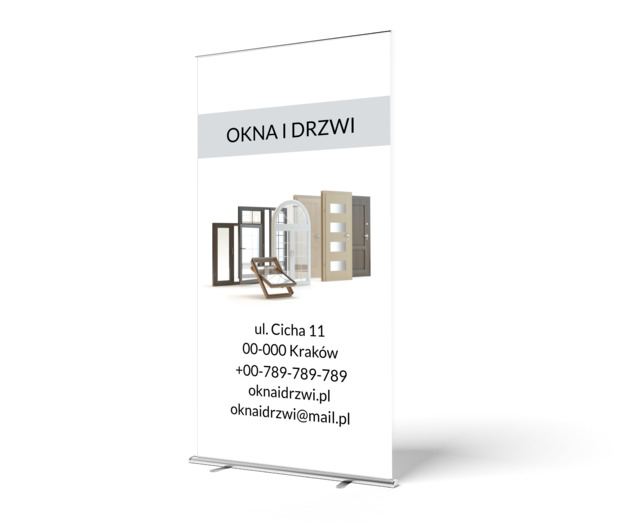 Elegancja i prostota!, Budownictwo, Okna i Drzwi - Roll-up Netprint szablony online