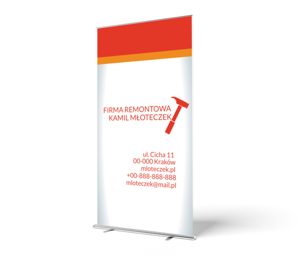 Z daleka wiadomo, kto tu rządzi remontem, Budownictwo, Remont i wykończenia - Roll-up Netprint szablony online