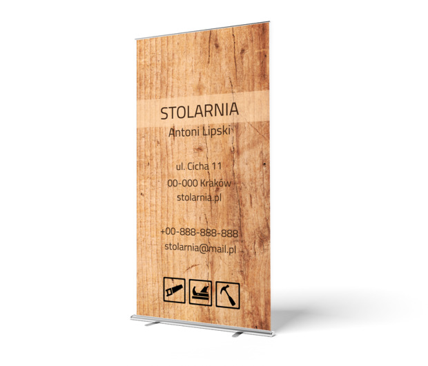 Po nitce do kłębka, po desce do stolarza, Budownictwo, Remont i wykończenia - Roll-up Netprint szablony online