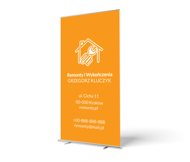 Prosta forma, mocny przekaz, Budownictwo, Remont i wykończenia - Roll-up Netprint szablony online