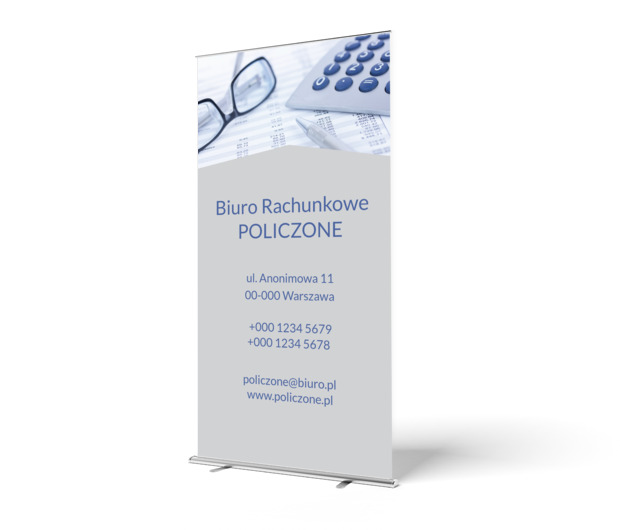 Czytelny przekaz dla klienta, Finanse i Ubezpieczenia, Biuro rachunkowe - Roll-up Netprint szablony online