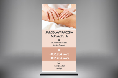 Specjalna grafika na targi, Medycyna, Masażysta - Roll-up Netprint