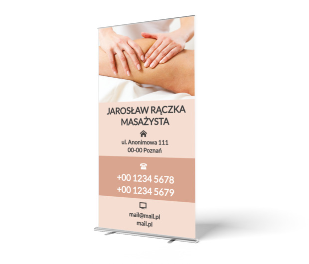 Specjalna grafika na targi, Medycyna, Masażysta - Roll-up Netprint szablony online