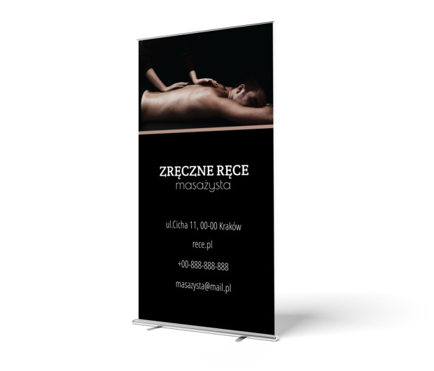 Przekonujemy nieprzekonanych, Medycyna, Masażysta - Roll-up Netprint szablony online