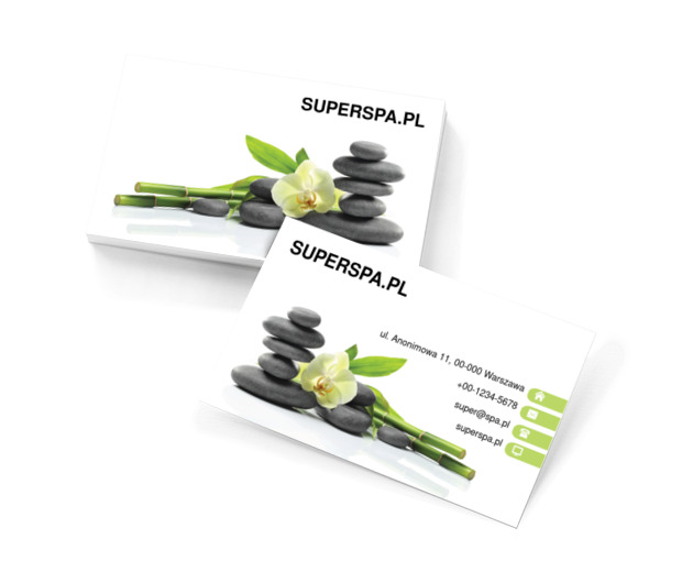 Gorące kamienie , Zdrowie i uroda, SPA - Wizytówki Netprint szablony online