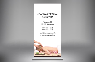 Na pierwszym miejscu nazwa, Medycyna, Masażysta - Roll-up Netprint