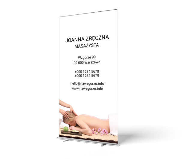 Na pierwszym miejscu nazwa, Medycyna, Masażysta - Roll-up Netprint szablony online