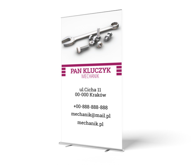 Srebrne detale , Motoryzacja, Mechnik - Roll-up Netprint szablony online