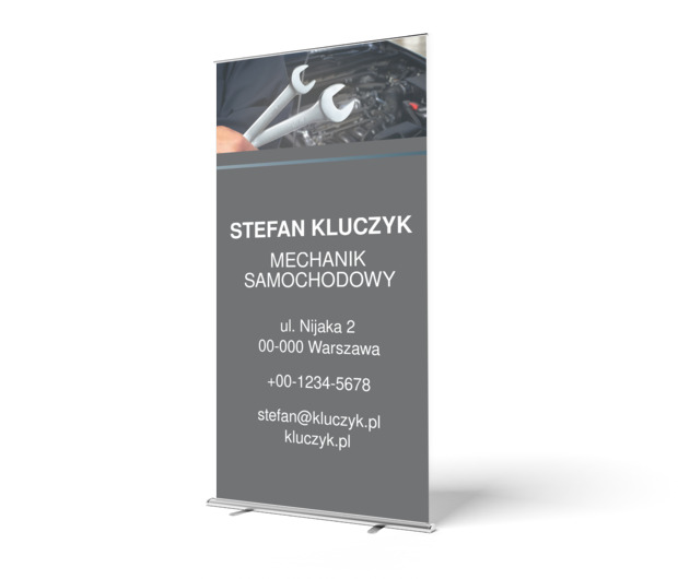 Reklama profesjonalisty, Motoryzacja, Mechnik - Roll-up Netprint szablony online