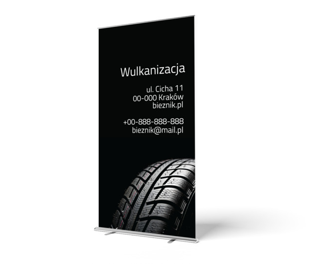 To co najważniejsze dla samochodu, Motoryzacja, Wulkanizacja - Roll-up Netprint szablony online