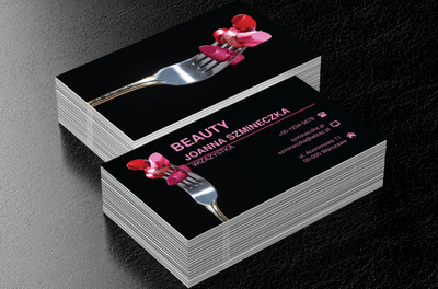 Szminka na widelcu, Zdrowie i uroda, Wizaż - Wizytówki Netprint