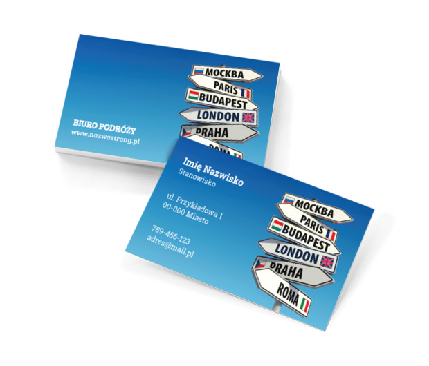 Podróże małe i duże, Turystyka, Biuro podróży - Wizytówki Netprint szablony online