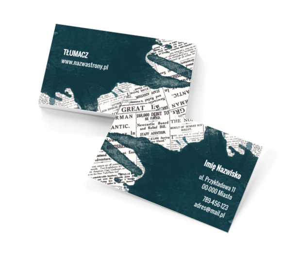 Językowe zawiłości, Usługi biurowe, Tłumacz - Wizytówki Netprint szablony online