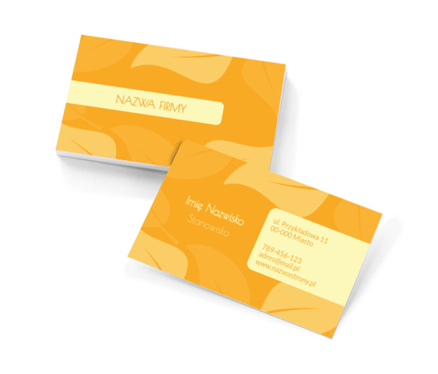 Pomarańczowy zawrót głowy, Motywy, Roślinne - Wizytówki Netprint szablony online