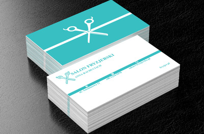 Turkusowe nożyczki, Zdrowie i uroda, Salon fryzjerski - Wizytówki Netprint