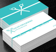 Turkusowe nożyczki, Zdrowie i uroda, Salon fryzjerski - Wizytówki Netprint