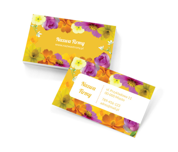 W kolorowej krainie kwiatów, Środowisko i Przyroda, Kwiaciarnia - Wizytówki Netprint szablony online
