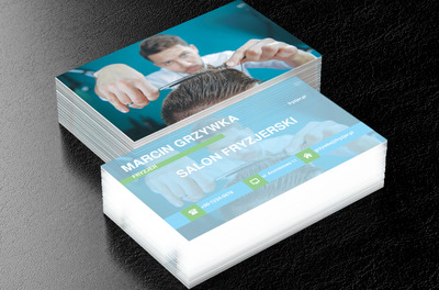 Mężczyzna z nożyczkami, Zdrowie i uroda, Salon fryzjerski - Wizytówki Netprint