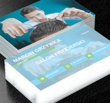 Mężczyzna z nożyczkami, Zdrowie i uroda, Salon fryzjerski - Wizytówki Netprint