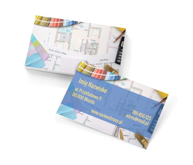 Projektowanie z pasją, Budownictwo, Aranżacja wnętrz - Wizytówki Netprint szablony online