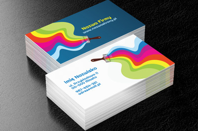 Kolorowy pędzel, Budownictwo, Usługi malarskie - Wizytówki Netprint