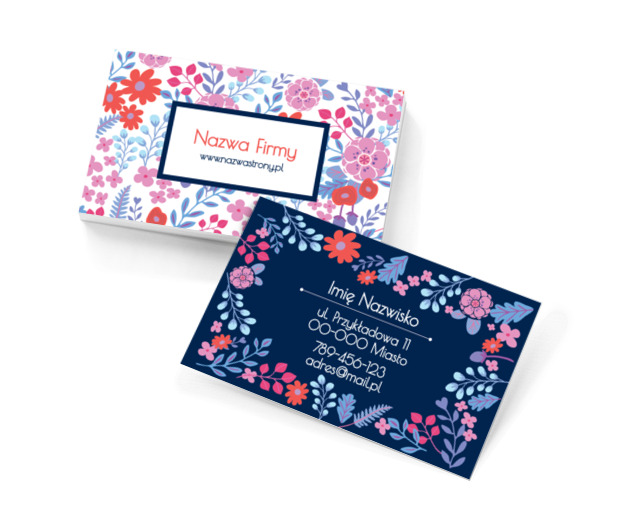 Pośród kwiatów, Środowisko i Przyroda, Kwiaciarnia - Wizytówki Netprint szablony online