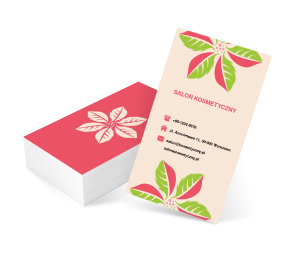 Egzotyczne kwiaty, Zdrowie i uroda, Salon kosmetyczny - Wizytówki Netprint szablony online