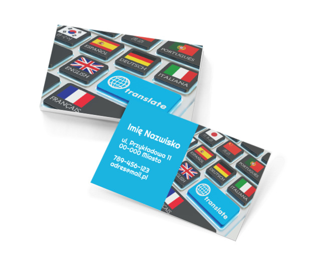 Lider wśród tłumaczy, Usługi biurowe, Tłumacz - Wizytówki Netprint szablony online