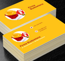 Kask i rękawice na żółtym tle, Budownictwo, Firma budowlana - Wizytówki Netprint