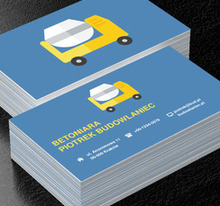 Betoniarka na niebieskim tle, Budownictwo, Firma budowlana - Wizytówki Netprint
