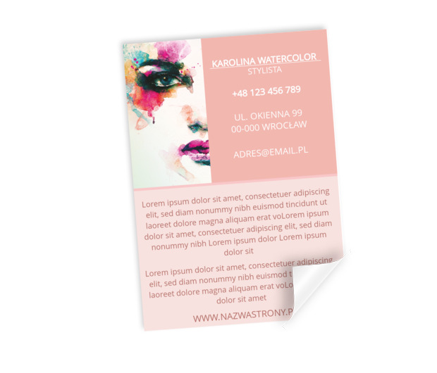 Reklama akwarelami malowana, Zdrowie i uroda, Stylista - Plakaty Netprint szablony online