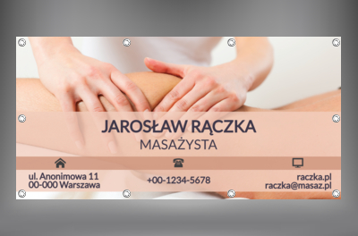 Baner, który zachęca do twoich usług, Medycyna, Masażysta - Banery Netprint