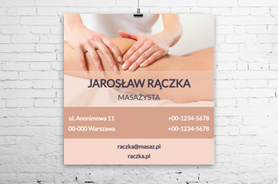 Poinformuj, jak trafić w twoje ręce, Medycyna, Masażysta - Plakaty Wielkoformatowe Netprint