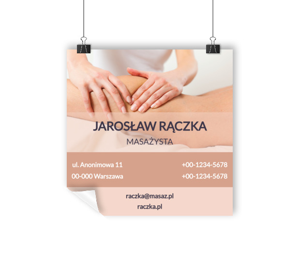 Poinformuj, jak trafić w twoje ręce, Medycyna, Masażysta - Plakaty Wielkoformatowe Netprint szablony online