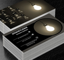 Żarówki na ciemnym tle, Budownictwo, Oświetlenie - Wizytówki Netprint